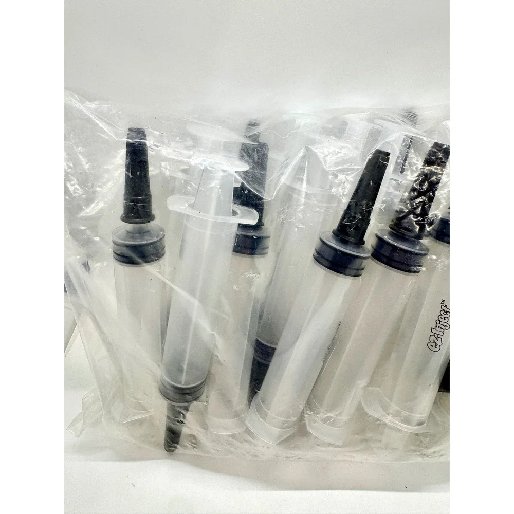 EZ-Inject Jello Shot Syringes Bulk Lot 15pc Clear Plastic Party Injectors Black‎